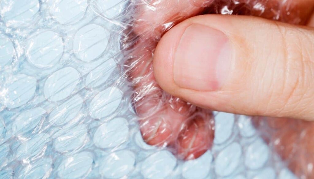 Bubble wrap to store a canvas paintings